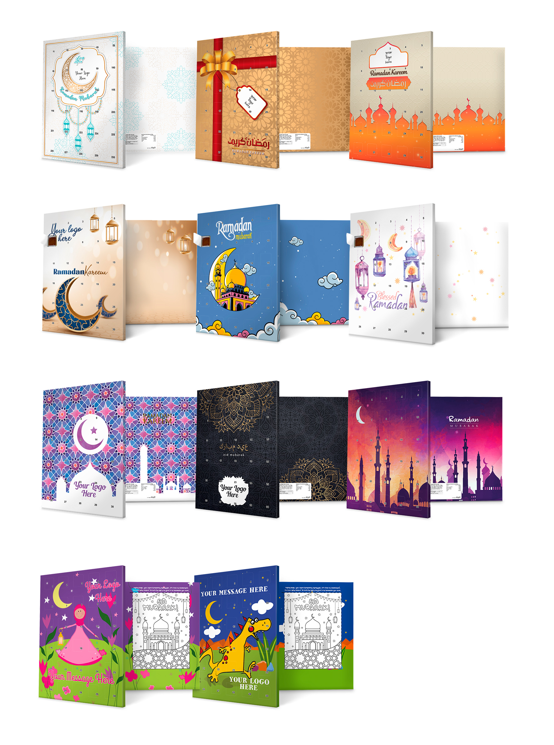 2020 ramadan free stock design, chocolate calendar